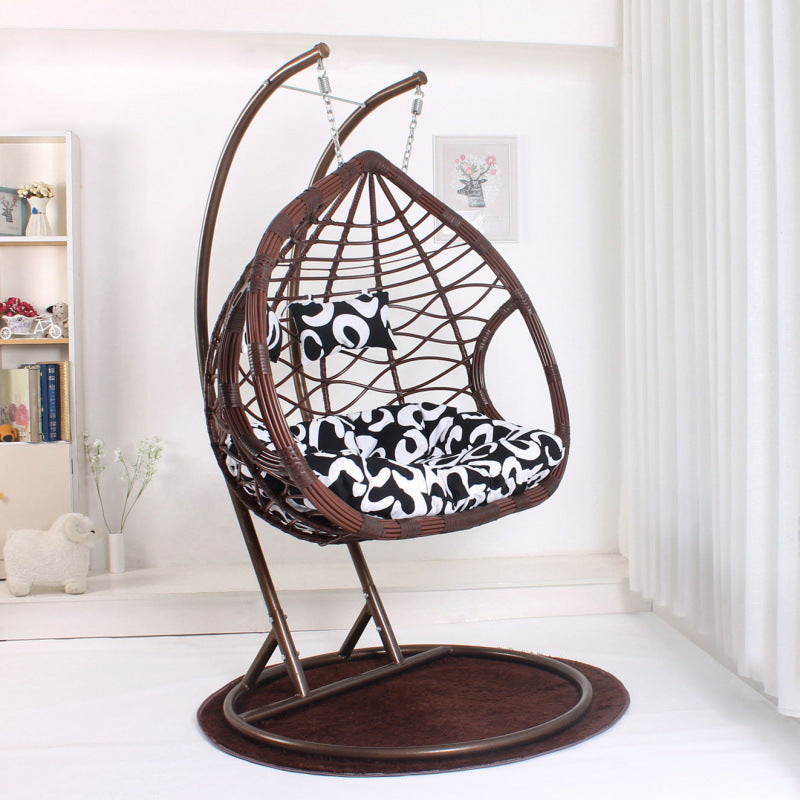 Romantic hanging basket rattan chair for home indoor hanging chair swing adult hammock balcony single double living room rocking lounge chair