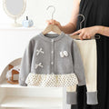 Girls' sweater set - new autumn/winter  collection: little girl's polka dot lace trim cardigan and leggings two-piece set
