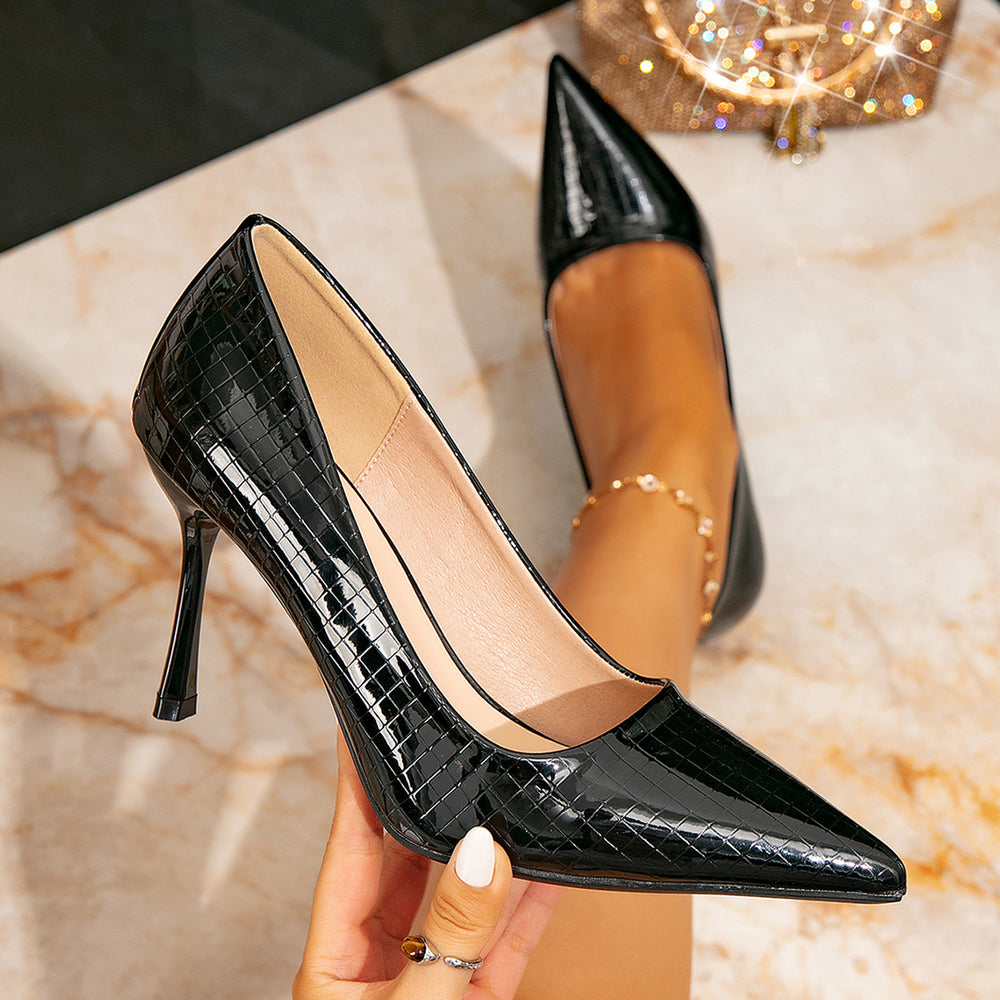2025 summer new pointed-toe french stiletto heels women's black professional pumps sexy elegant single shoes - export quality