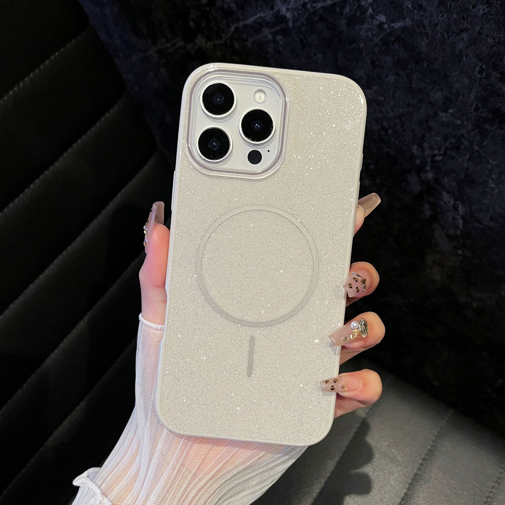 Custom high-value imd glitter luxury fashion magnetic solid color minimalist phone case for apple 16/15/14