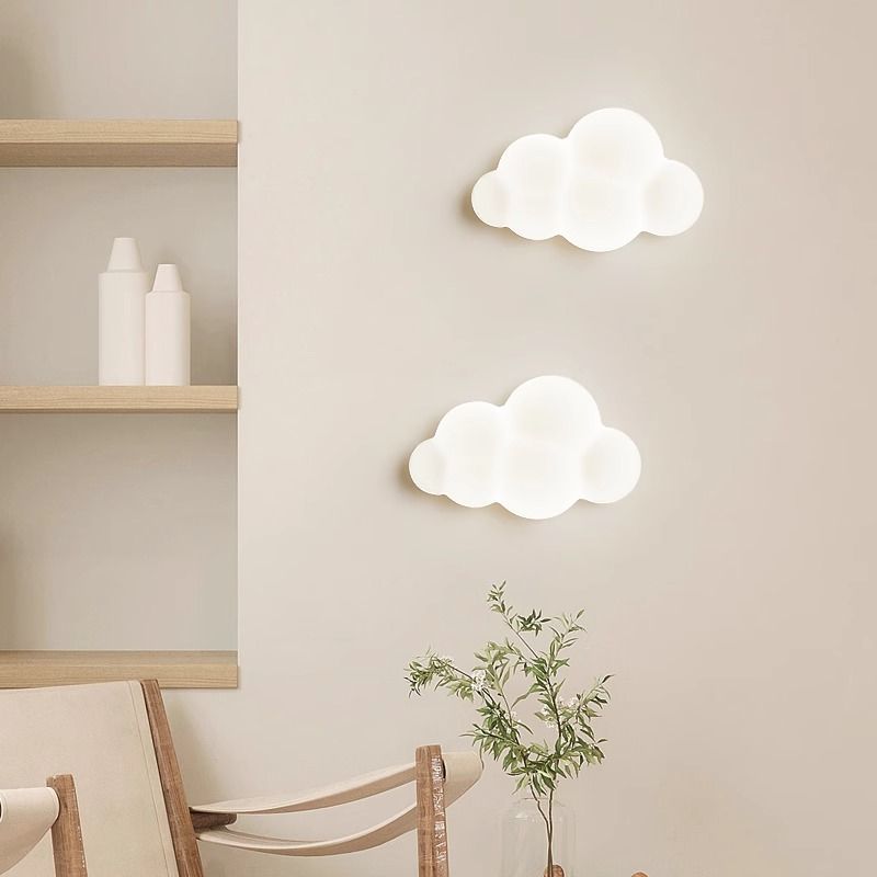 Cloud wall lamp cream style living room background wall lamp modern casualkids room led eye protection bedroom bedside lamp