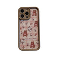 Autumn and winter high bamboo suitable for iphone18pro plaid bear mobile phone case apple 17/15 bear lanyard protective cover