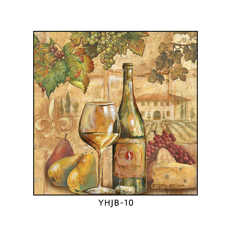 American bar decorative painting retro industrial style creative KTV box red wine glass hanging painting nostalgic wine mural