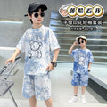 Boys' summer outfit set  new summer kids short-sleeve t-shirt tracksuit thin two-piece set children's clothing