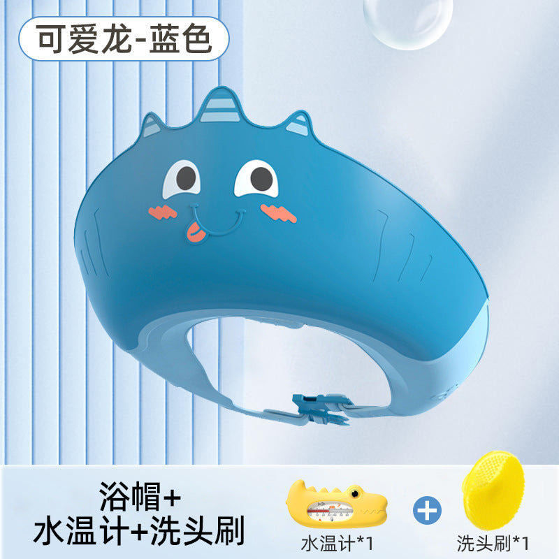 Baby hair washing headgear - eye & ear protection, soft silicone shampoo cap for infants and toddlers, waterproof bathing and shampooing cap for children