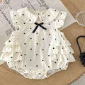 Summer baby girl's flutter-sleeve triangle romper, a super stylish and trendy outfit for a baby girl's 100-day celebration, princess-style korean fashion