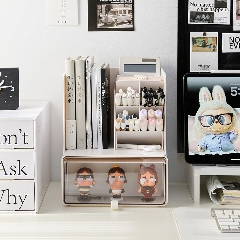 Desktop Bookshelf Storage Box Bedroom Stationery Student Oblique Pen Holder Sundries Desk Shelf Dormitory Organizer