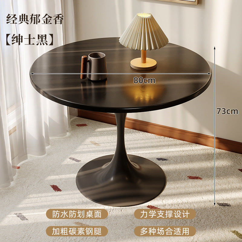 Small apartment dining table, home balcony table, tulip round table, suitable for bubble tea shops, negotiation table, restaurant small round table