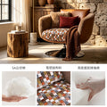 Maillard style single sofa chair retro living room balcony classycasual lounge chair rotate stainless steel lazy sofa