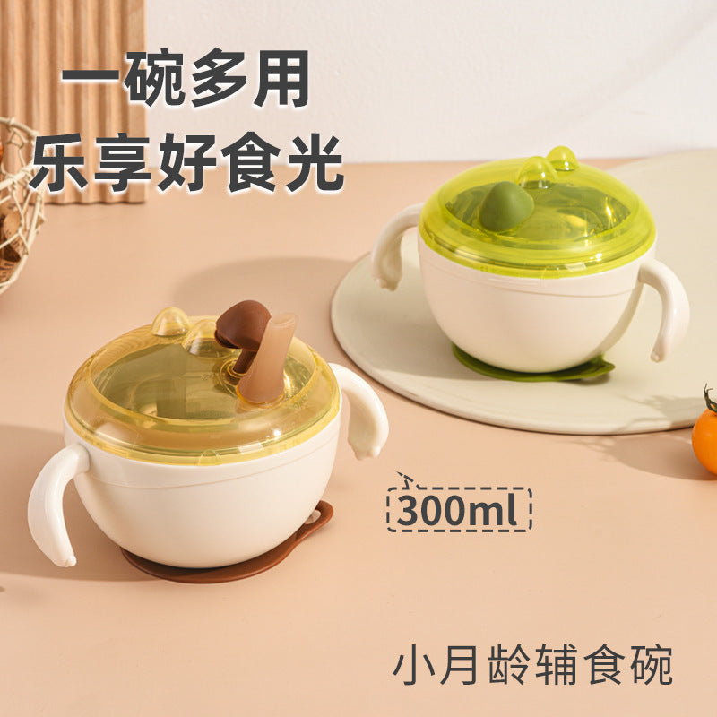 Baby food bowl with straw - anti-spill, suction cup, keeps warm - perfect for soups, cereal, and solid foods