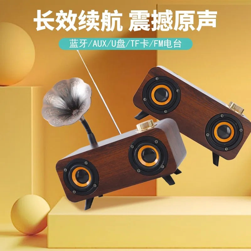 Retro bluetooth speaker, high-fidelity home audio system, bedside bluetooth speaker with stylish design, subwoofer ft4007