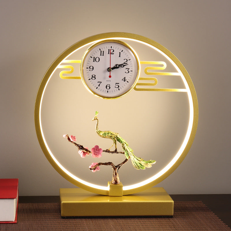 Creative stylish table lamp bedroom bedside lamp clock ornament remote control usb multi-function deer touch lamp