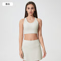 I-shaped cut out beautiful back yoga bra high-strength bubble wrap nude comfortable fitness sports intimates women d25068