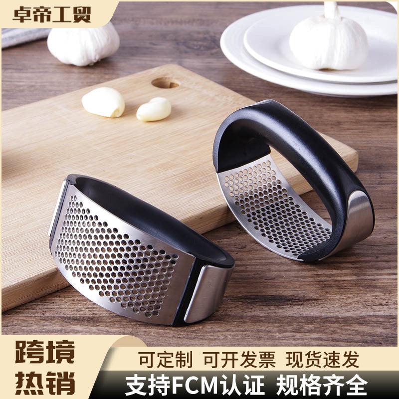 Garlic press, garlic grinder, new arrival ring stainless steel garlic press, garlic clip, handy gadget, garlic peeling, for home kitchen gadget