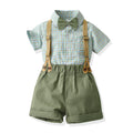 Summer new arrivals: korean & japanese style boys' outfit - plaid shirt, turn-down collar, short sleeve, fresh & stylish kids' clothing, perfect for birthday gifts