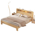 Solid wood bed - modern minimalist design 1.8m - double bed for home use 1.5m - budget-friendly 1.2m single pine wood bed for rental properties