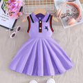 Children's clothing baby girl white sleeveless dress spring summer small horse embroider pattern vest