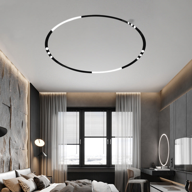 Intelligent embedded circular magnetic track light surface mounted living room curved no main light lighting concealed led ring light