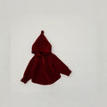 Kids' hooded knit sweater - autumn/winter collection - solid color, thickened, warm pullover for baby boys and girls - infant knit hoodie