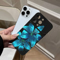 Midnight blue lily phone case for apple 17 pro, soft case for 16/15, niche high-end style, trending online, also fits 13