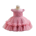 Ready-to-ship wholesale baby girl evening dresses, tulle beaded princess dresses, first birthday party dresses, girl dress