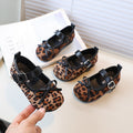 Vancahao cross-border bow flats small flats for women  spring new arrival leopard print easiest for match flats mary jane shoes