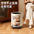 Retroins style little black cat printing trash can with pulleys for home high-looking living room kitchen large garbage basket