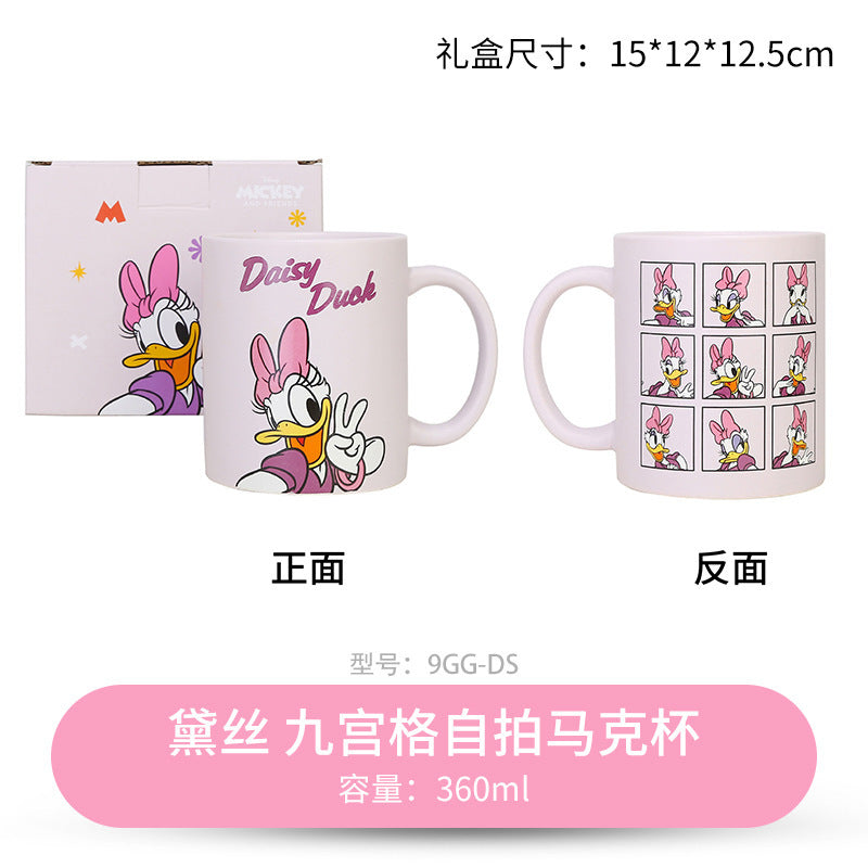 Ceramic cup gift box mug with lid with spoon coffee cup holiday gift box cartoon cup cute water cup