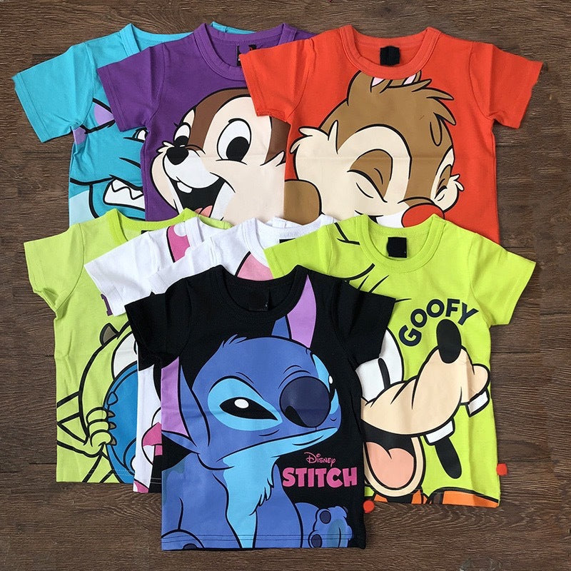 Children's short-sleeved t-shirts for boys and girls, kids' tees, summer  new arrivals, breathable cartoon tops for toddlers and young children