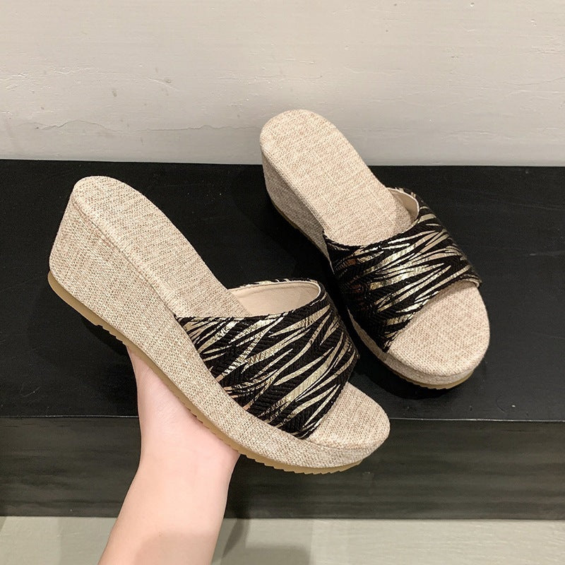 plus size  summer new fish mouth platform chunky sole sandals women's waterproof wedge heel sandals