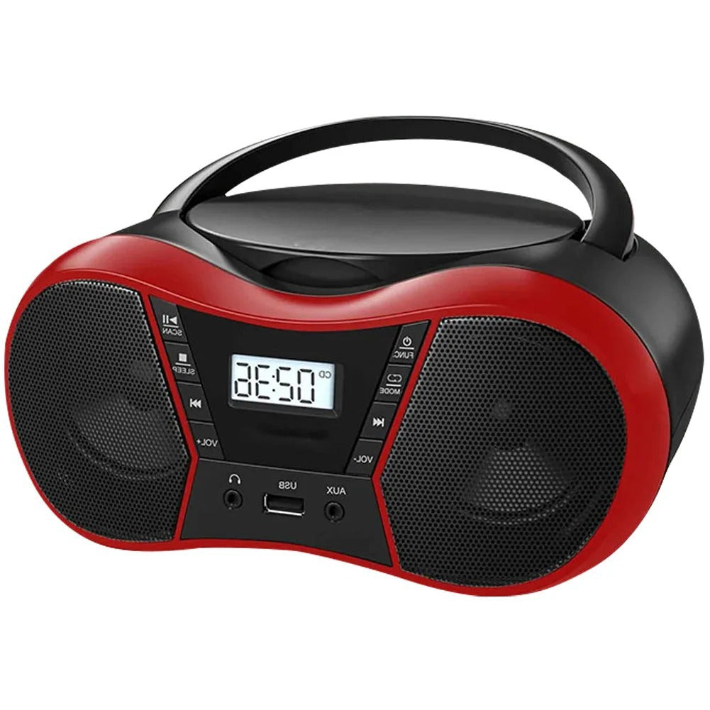Portable Stereo CD Player Boombox with AM/FM Radio, Bluetooth, USB, A