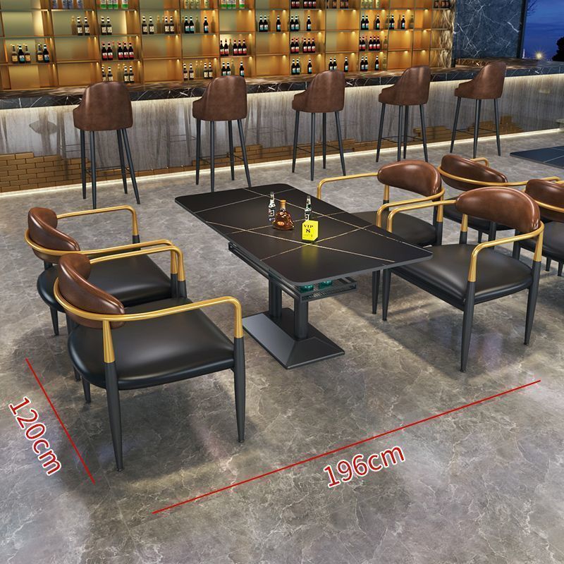 Bar booth sofa cafe western restaurant clear bar table music dining bar bistro dining table and chair combination cp