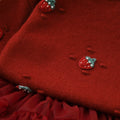 Girls' sweater two-piece set: new autumn/winter sweet & chic sequin strawberry knit pullover top & tutu skirt outfit