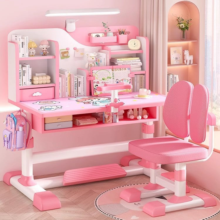 Children's study table Household primary school students Writing homework desk Simple children's desks and chairs Lifting table set