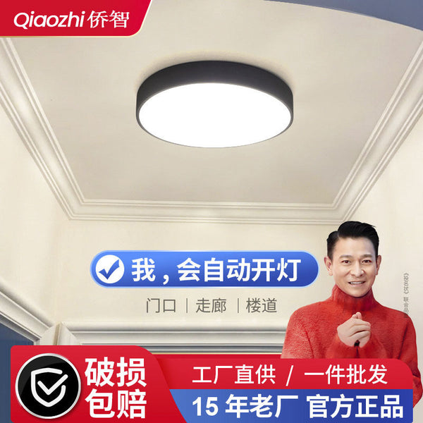 Intelligent ceiling light LED aisle corridor lamp stair light corridor entrance light round radar human body sensor light