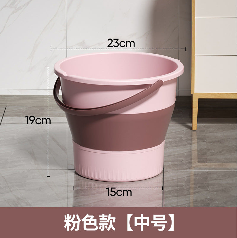 Collapsible water bucket - outdoor fishing bucket, available in small and large sizes, car travel, car wash bucket, portable thickened handheld plastic bucket for home use