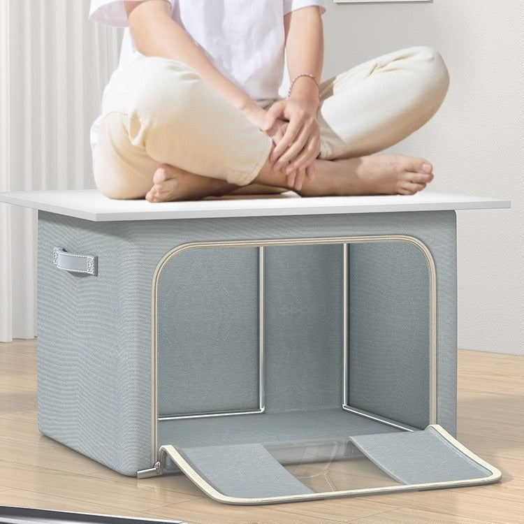 Solid color Oxford cloth steel frame storage box Clothing storage Dormitory moving quilt Clothes Bainer box Household storage