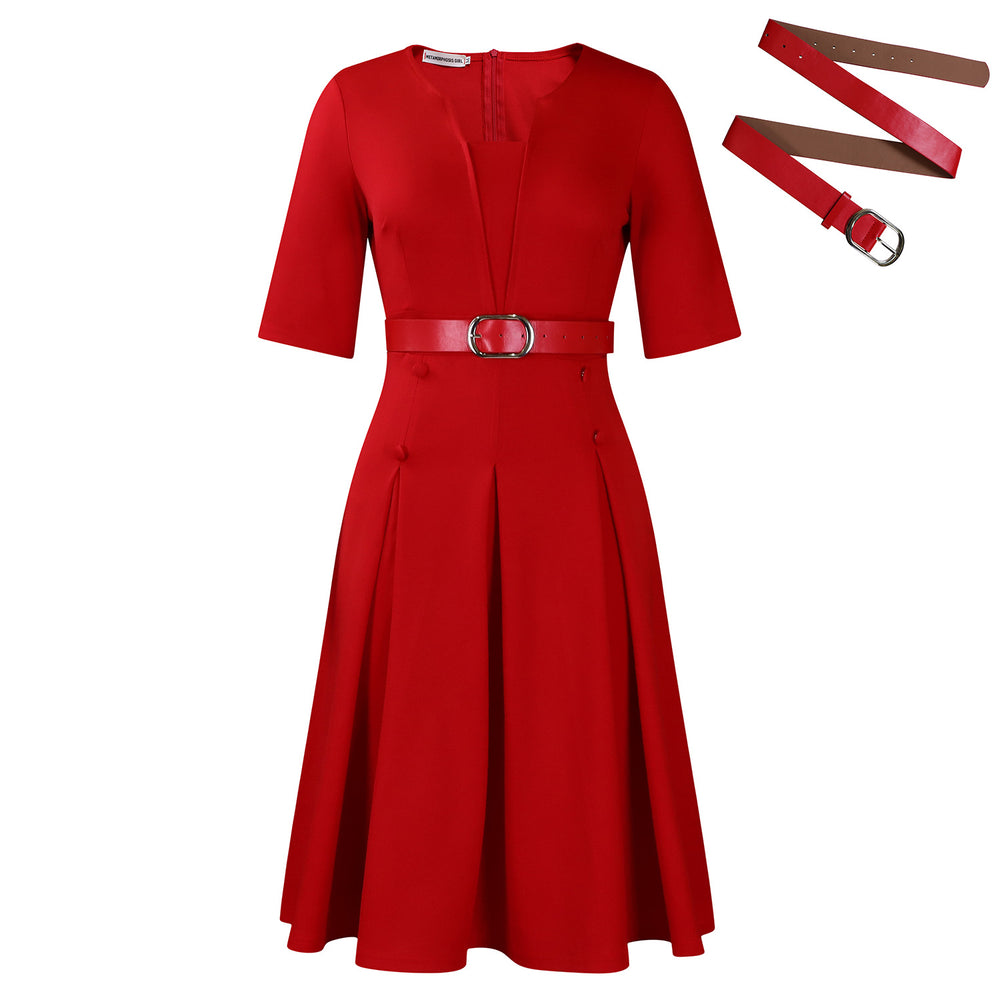D533 cross-border  plus size women's clothing  autumn fashion elegant solid color five-sleeve african dress