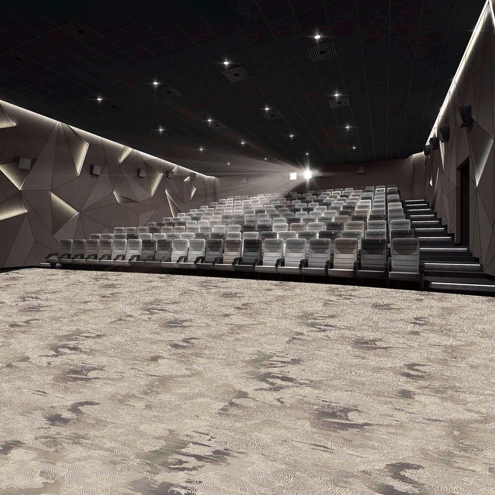 Customized fire-retardant carpet for movie theaters, home theaters, and clubs: soundproofing, noise reduction, and vibration dampening - full coverage installation
