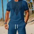 men's short-sleeve and shorts set, casual sportswear set, 3d printed cross-border hot seller, dropshipping available