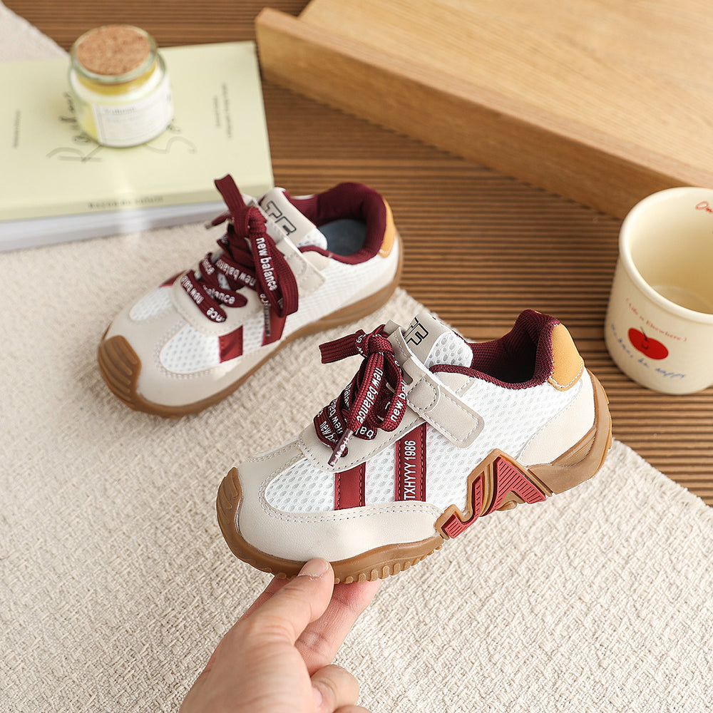 Girls' athletic shoes - new spring/autumn collection: breathable kids' running shoes, stylish color-blocked soft sole mesh casual shoes for older girls
