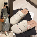 Boken women's shoes sweetthick soleniche stylecute toe shoes wear super soft slip-on non-slip half drag women's shoes wholesale