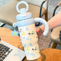 High-style 316 stainless steel insulated tumbler, perfect for outdoor use. portable, large-capacity design with a handle and straw, ideal for kids