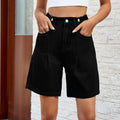 European and american cross-border e-commerce  spring/summer new arrivals:  independent store washed denim cropped shorts with adjustable waistband