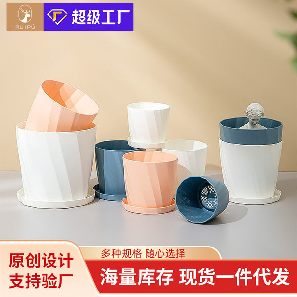 Factory direct sales, simple, high-value, large-capacity thickened flower pot, household high-end breathable and anti-aging flower pot