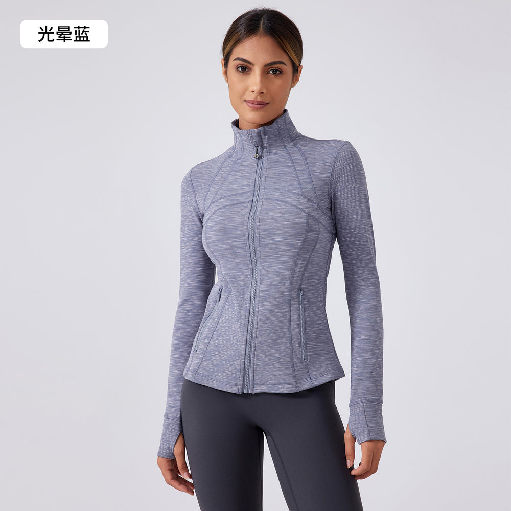 Autumn new yoga jacket women's running cycling sports long sleeve slim fit stand collar workout fitness apparel daw182