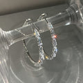 Light luxury zircon hoop earrings-a1448 silver