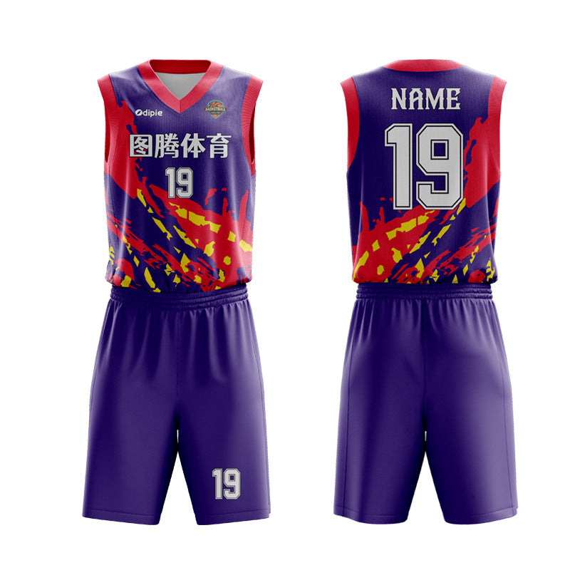 Adult game training jersey sports basketball jersey heat transfer quick drying jersey basketball jersey set custom printing