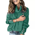 2023 wish cross-border autumn/winter european and american style women's sweatshirt, high neck knit top, ready stock