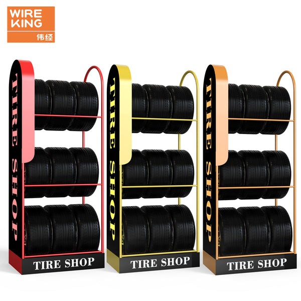 Customized 4S shop tire display rack, auto parts repair, wheel hub rack, metal multi-layer auto repair workshop display rack